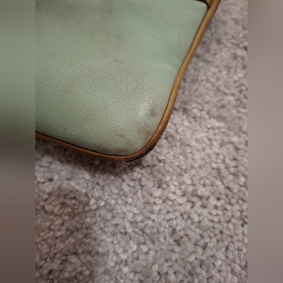 Coach Vintage Mint Green and Tan Crossbody Bag GUC - Picture 4 of 7